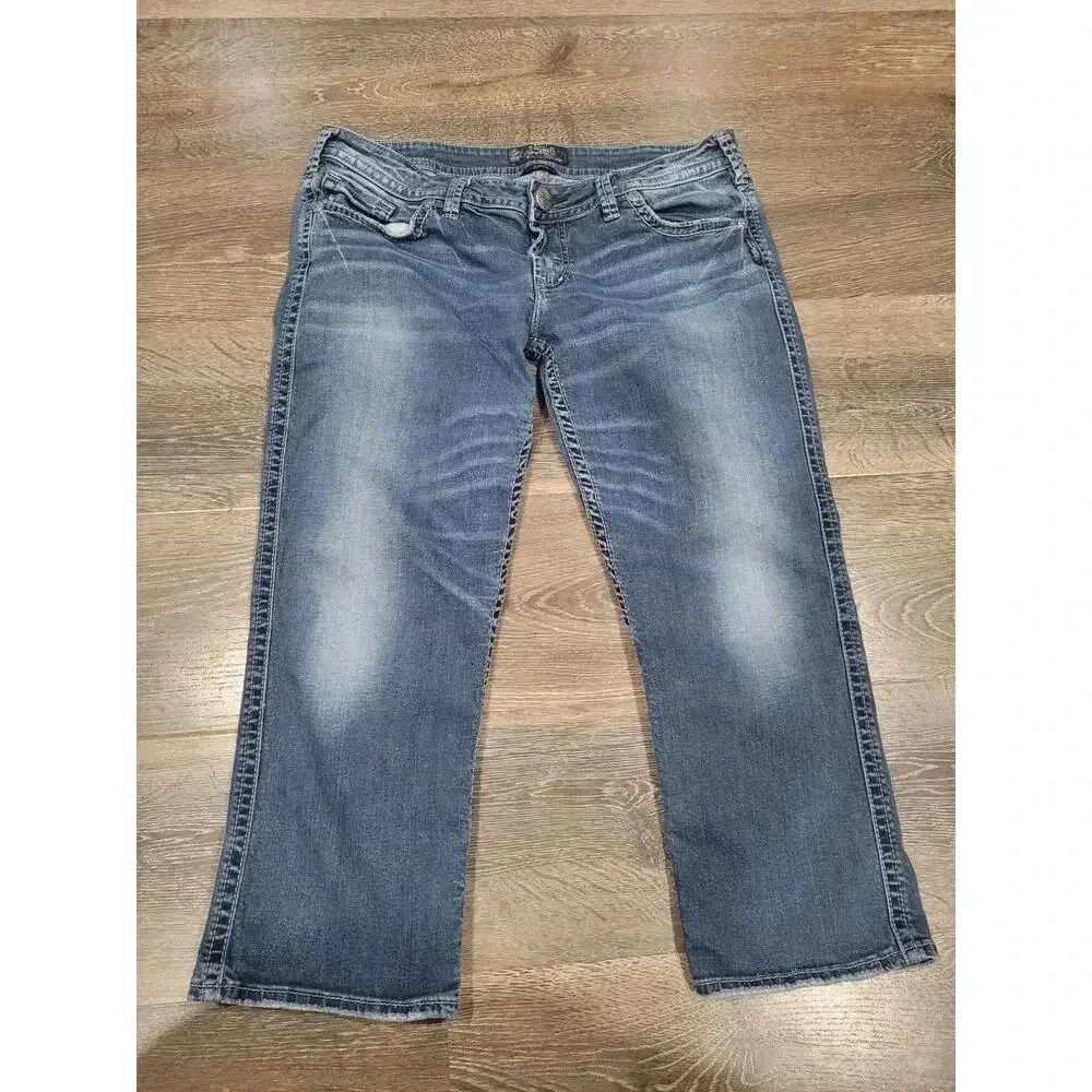 Silver Jean Co. Aiko Low Capri Jeans size 34 #9